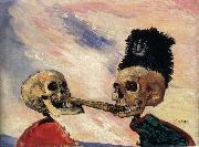 James Ensor Skeletons Fighting Over a Pickled Herring oil painting on canvas